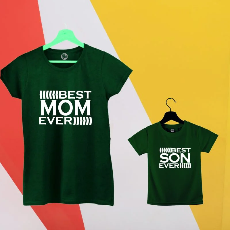 Best Mom Ever Best Son Ever Mother and Son Matching T-Shirts