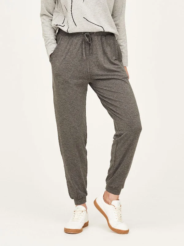 Emerson Tie Waist Bamboo Jersey Joggers - Dark Grey Marle