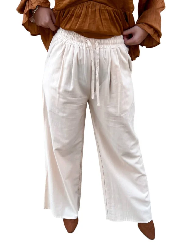 Marissa Linen Wide Leg Pant In White