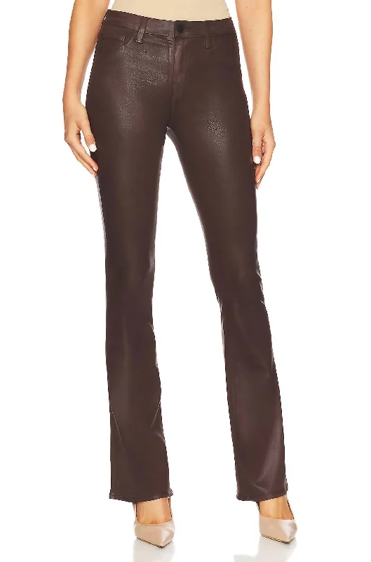 Selma High Rise Sleek Baby Boot Pant In Cocoa Mineral Coated