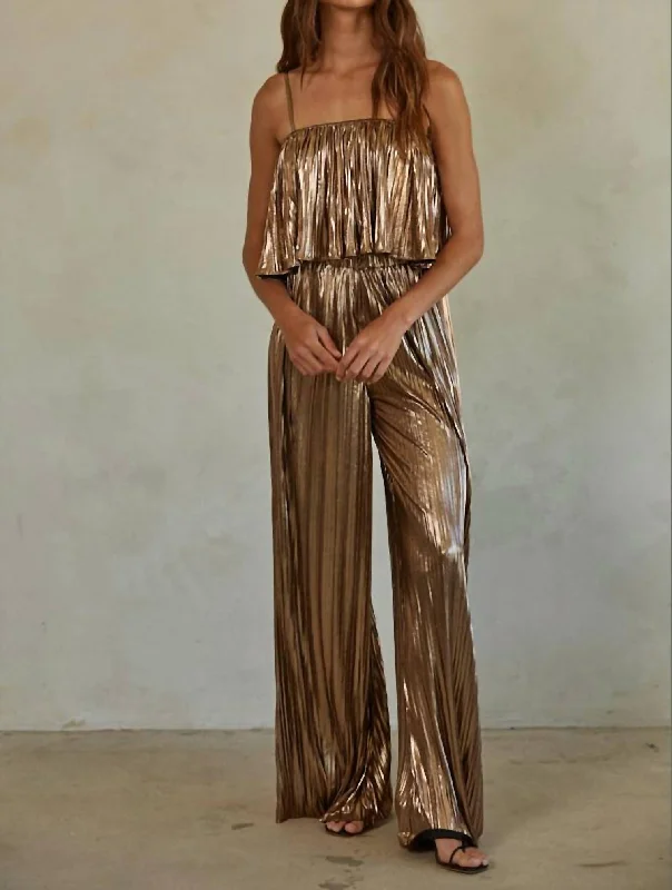 The Livia Pants Woven In Bronze