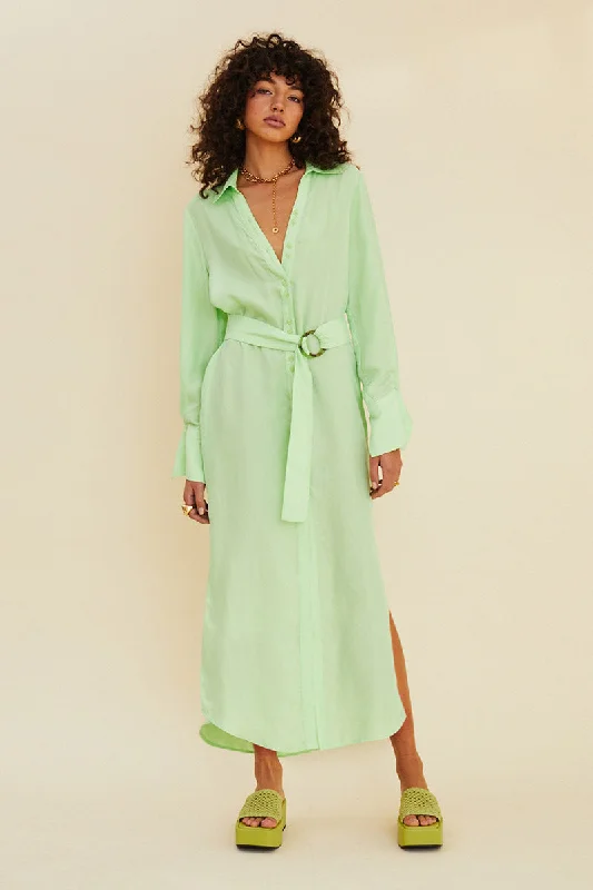 Suboo Halley Long Sleeved Shirt Dress - Mint